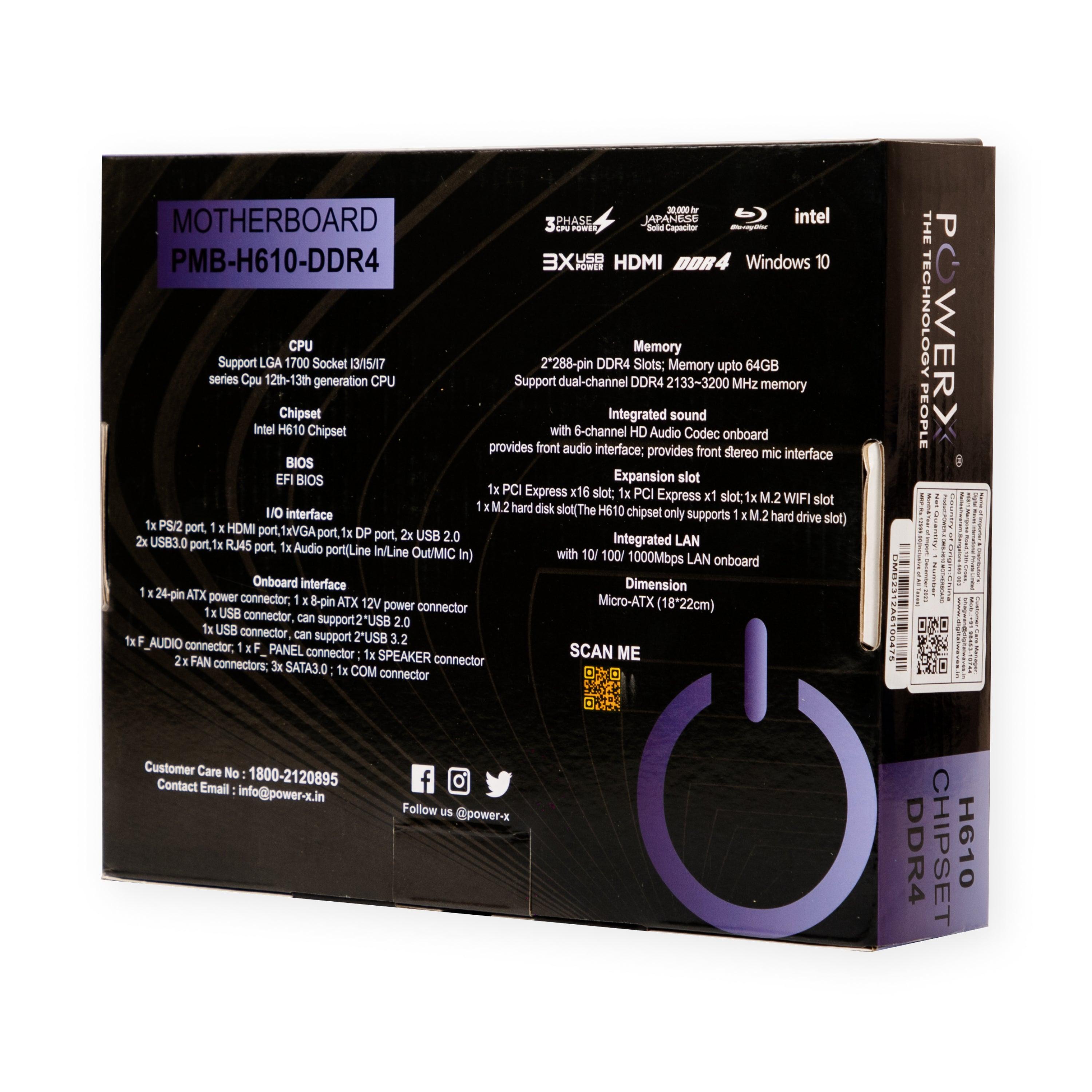 PMB-H610-DDR4 POWERX MOTHERBOARD