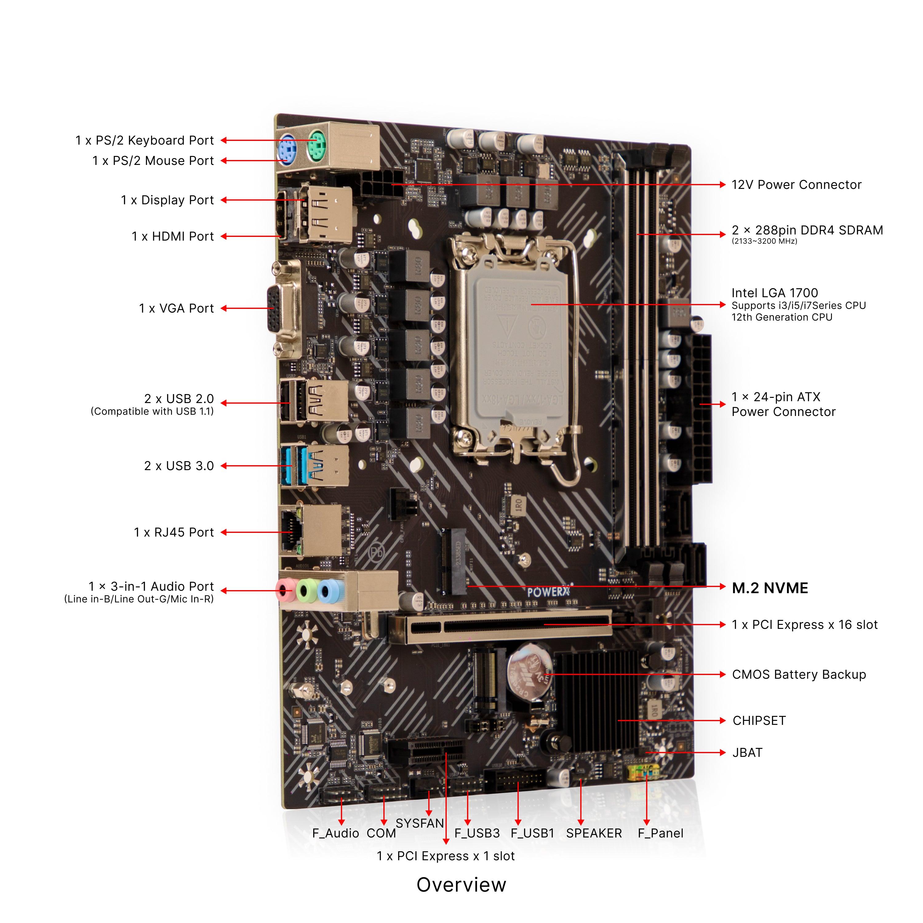 PMB-H610-DDR4 POWERX MOTHERBOARD