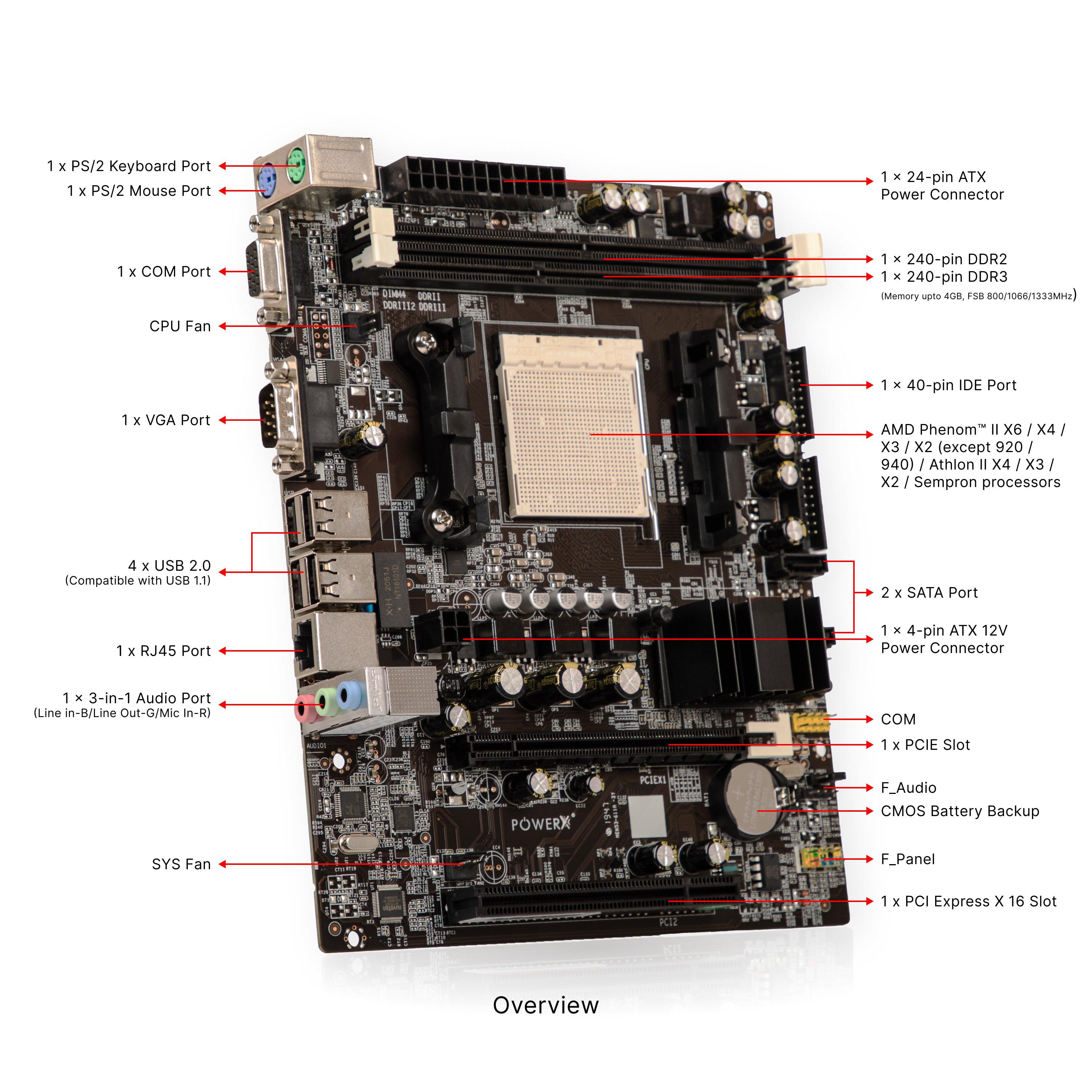 PMB-N68-DDR2/DDR3-PowerX Motherboard