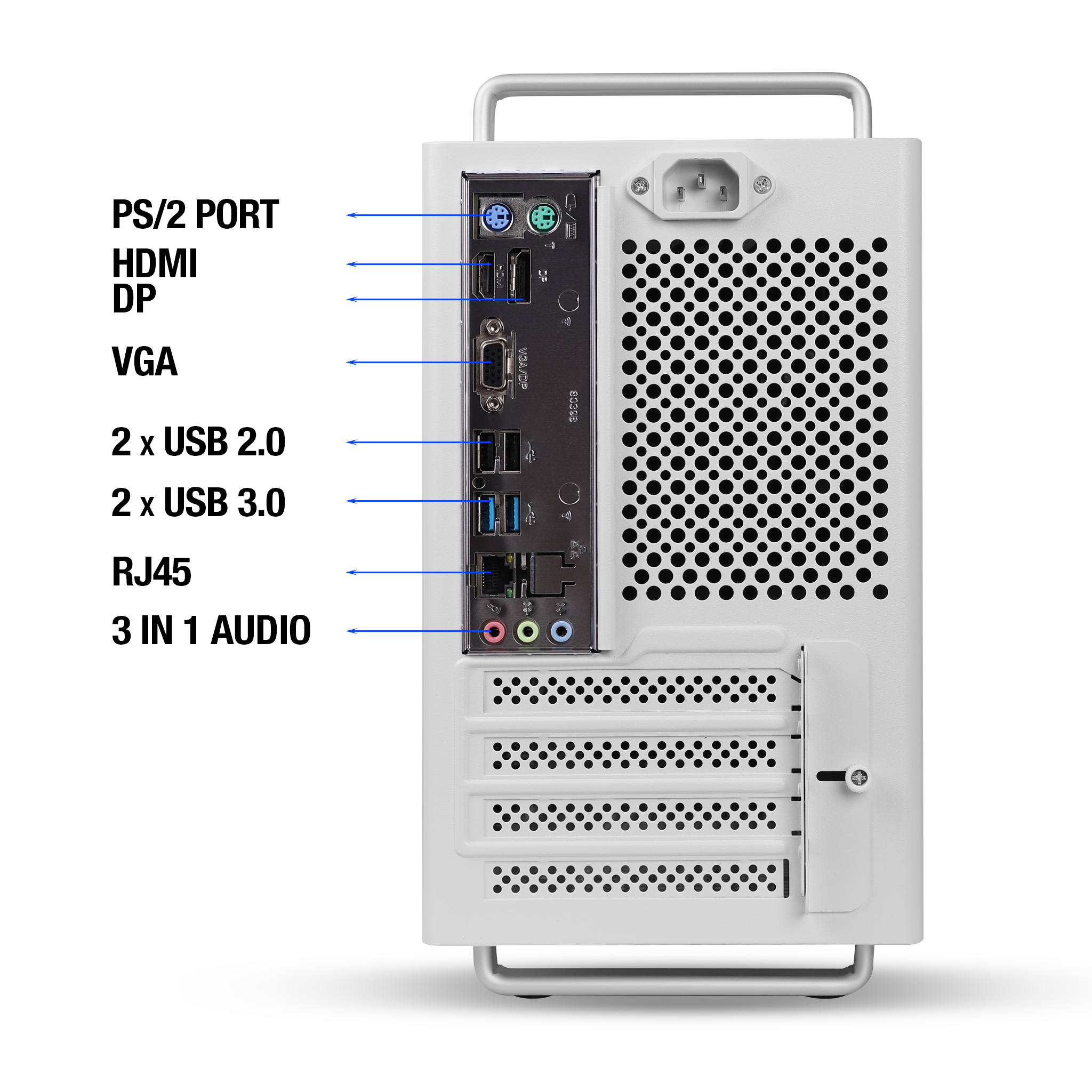PowerX Vortex U320 Ultra White – Intel i7 12700 | 16GB DDR4 | 512GB NVMe | Type-C Front Panel