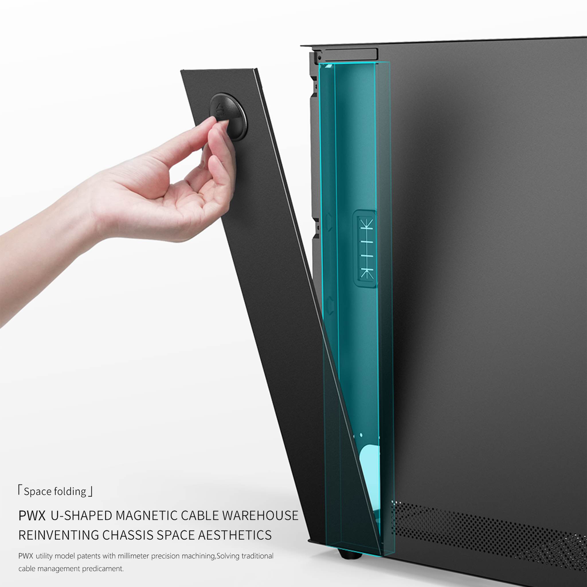 POWERX U610 Ultra Gaming Cabinet – RGB Mid Tower PC Case with Tempered Glass, Airflow Cooling, Cable Management – Supports ATX, mATX, ITX, 330mm GPU, Type-C Port