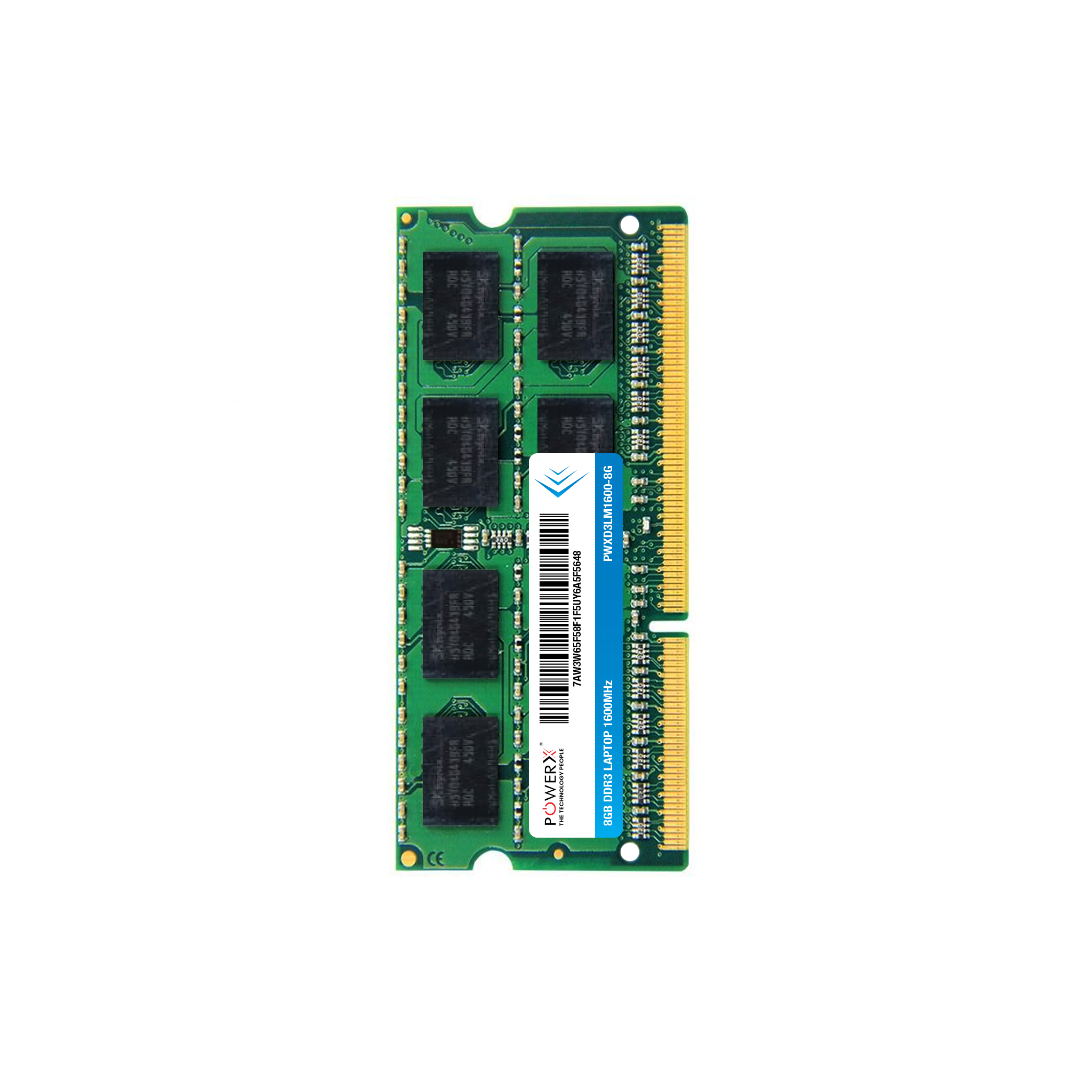 POWERX 8GB DDR3 16CHIP 1600MHZ LAPTOP RAM