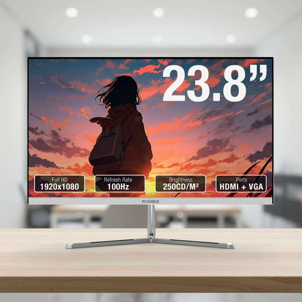 POWERX 23.8” FHD FRAMELESS LED MONITOR