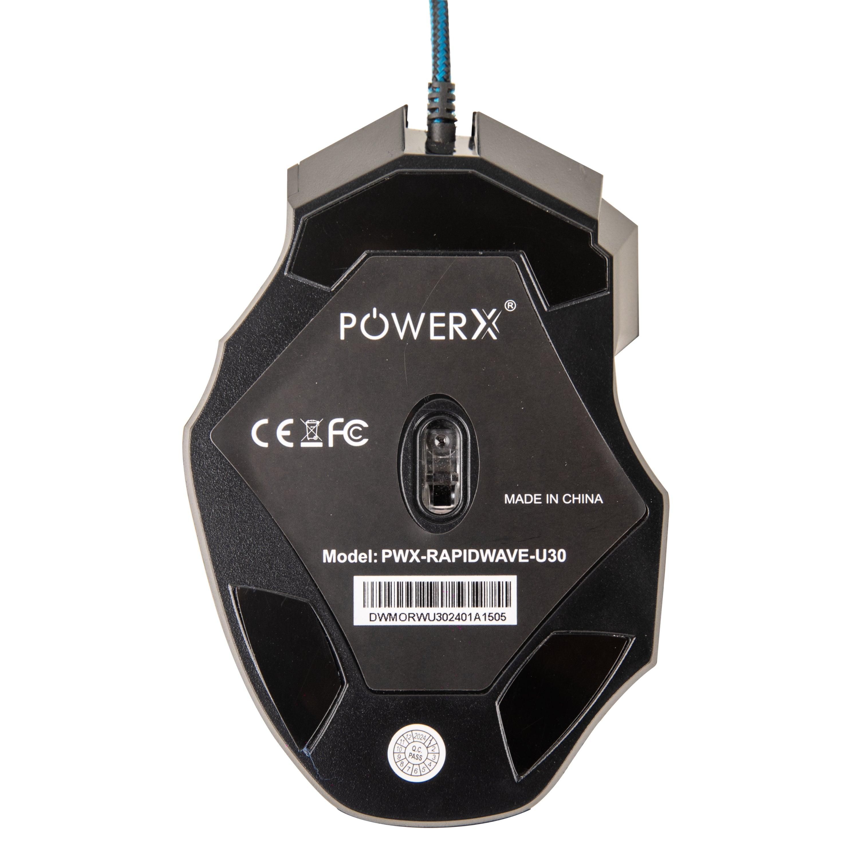 USB WIRED GAMING MOUSE PWX-RAPIDWAVE-U30 - PowerX