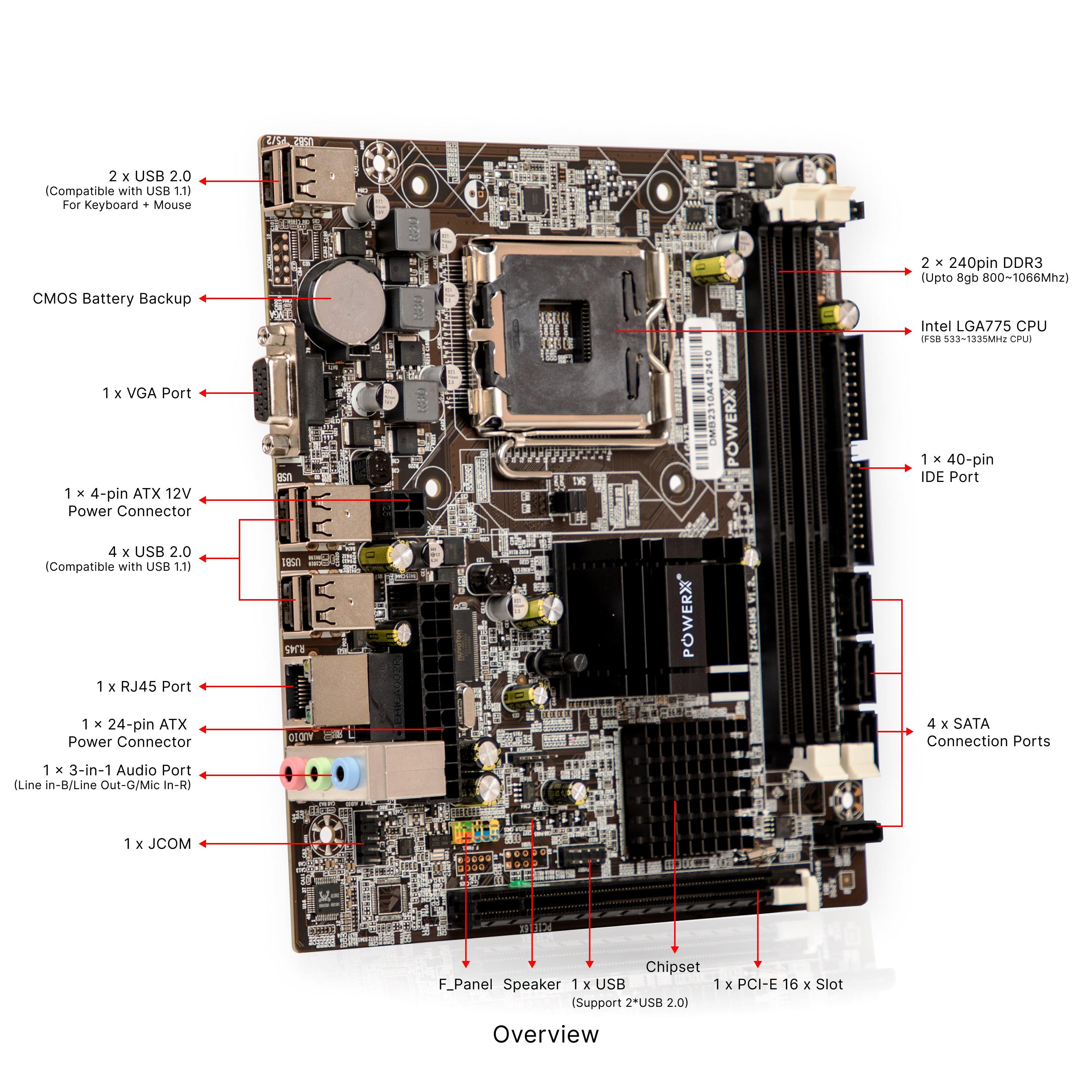 PMB-G41-DDR3 POWERX MOTHERBOARD
