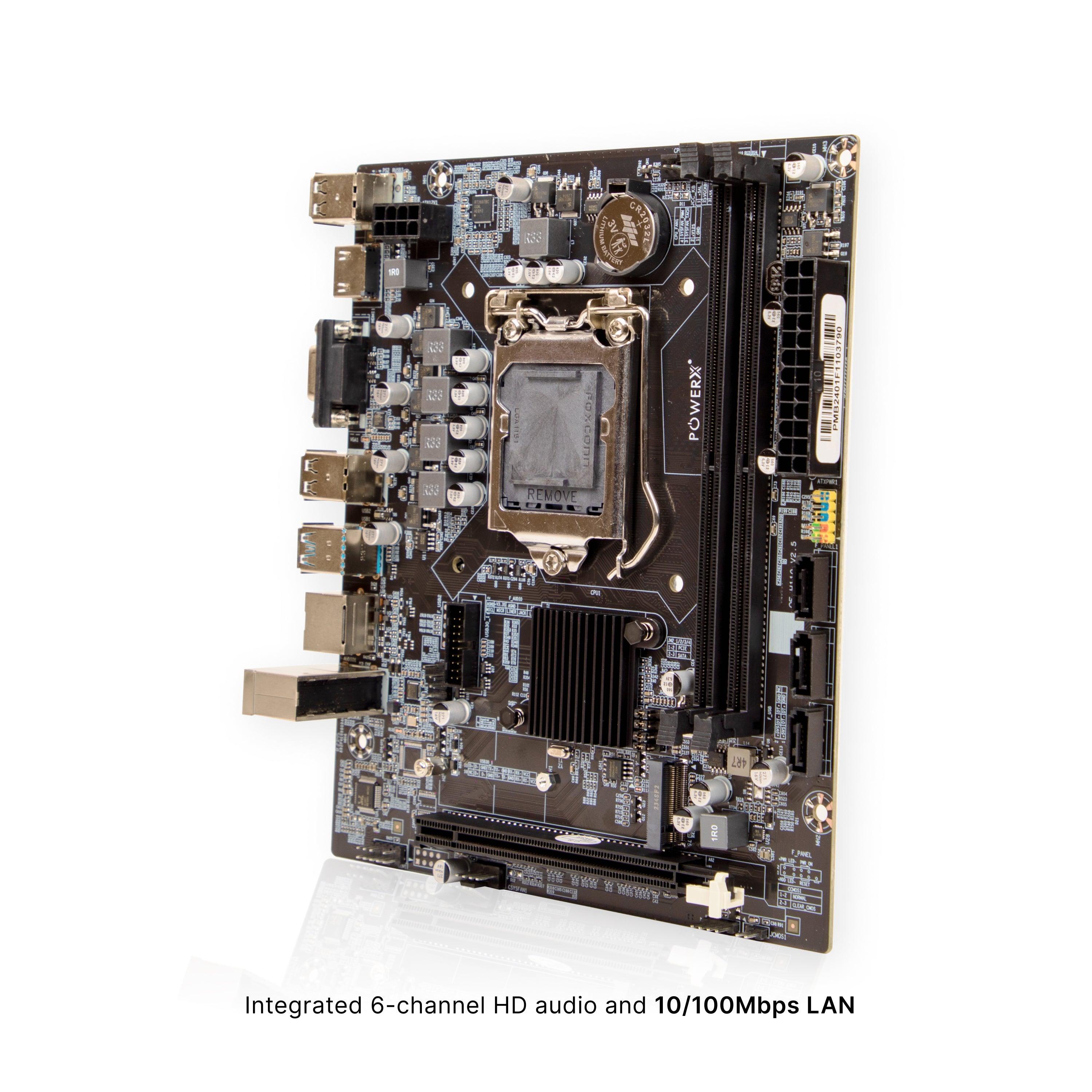 PowerX H110 Motherboard – For Intel 6th to 9th Gen CPUs