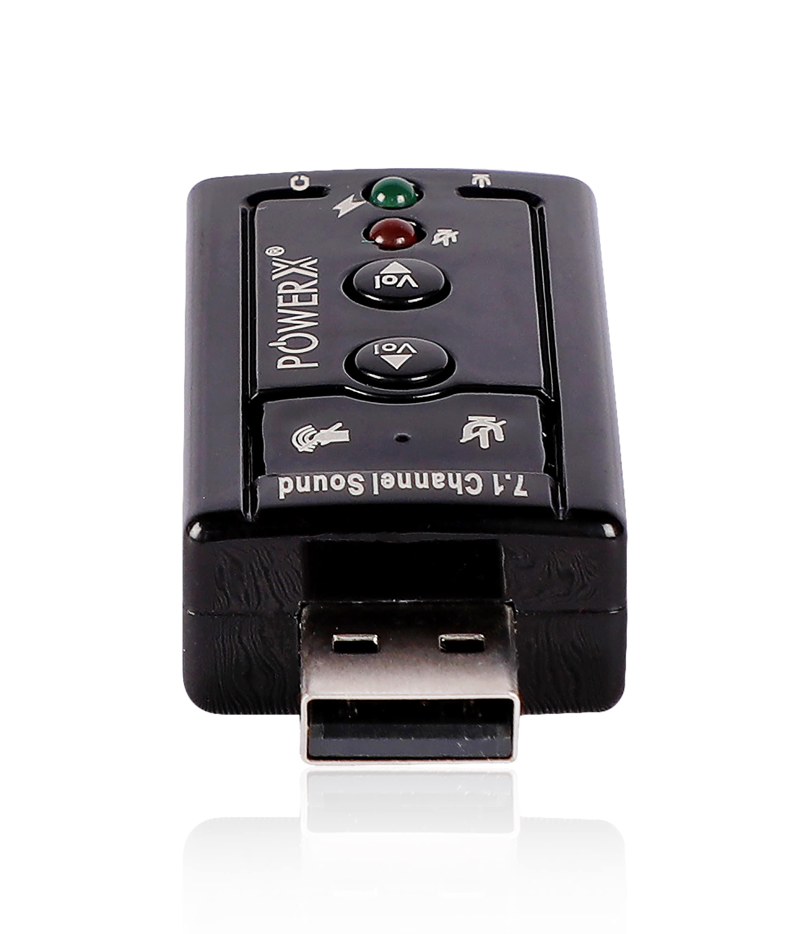 7.1CH USB EXTERNAL SOUND CARD ADAPTER WITH MIC - PowerX
