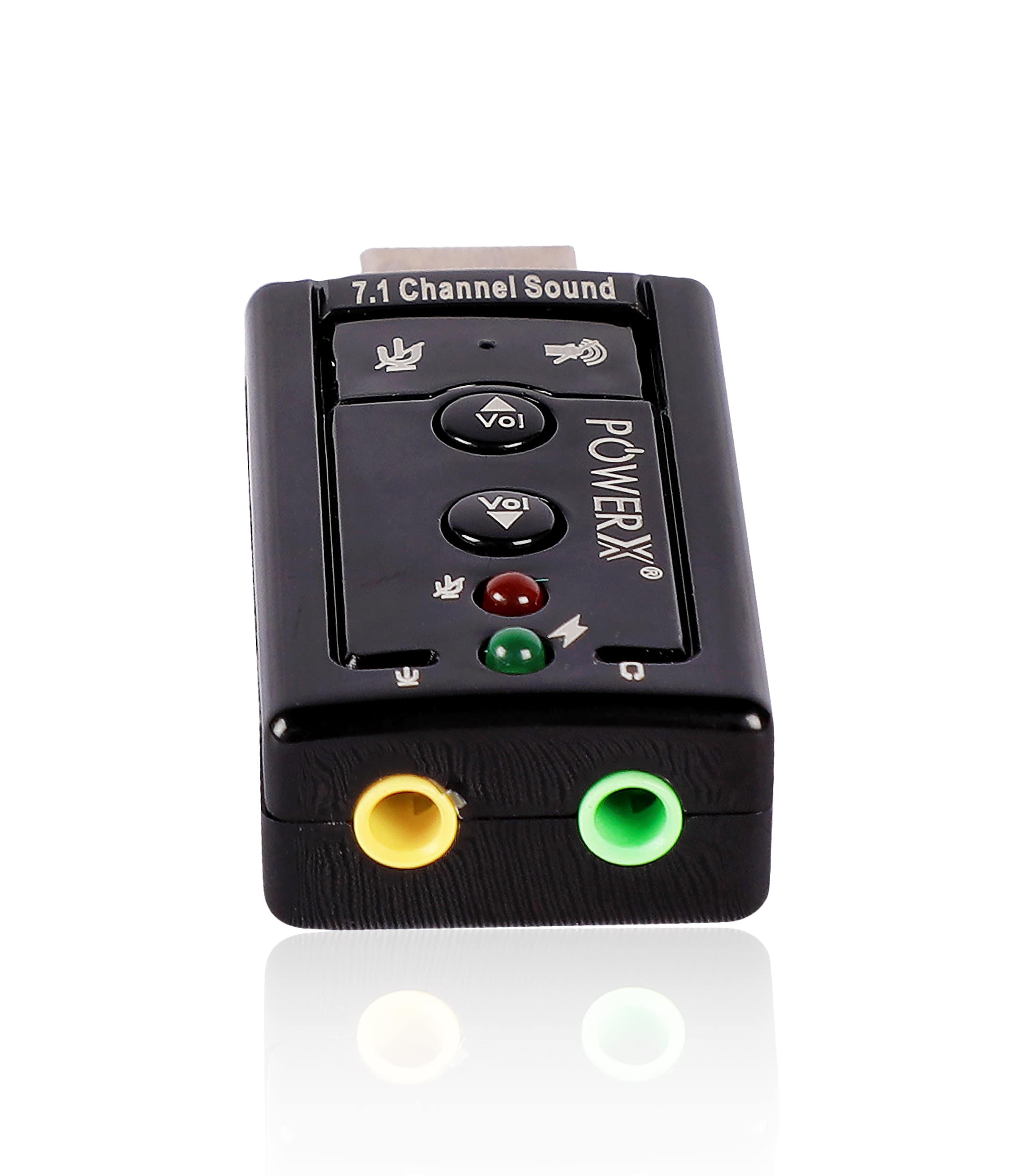 7.1CH USB EXTERNAL SOUND CARD ADAPTER WITH MIC - PowerX