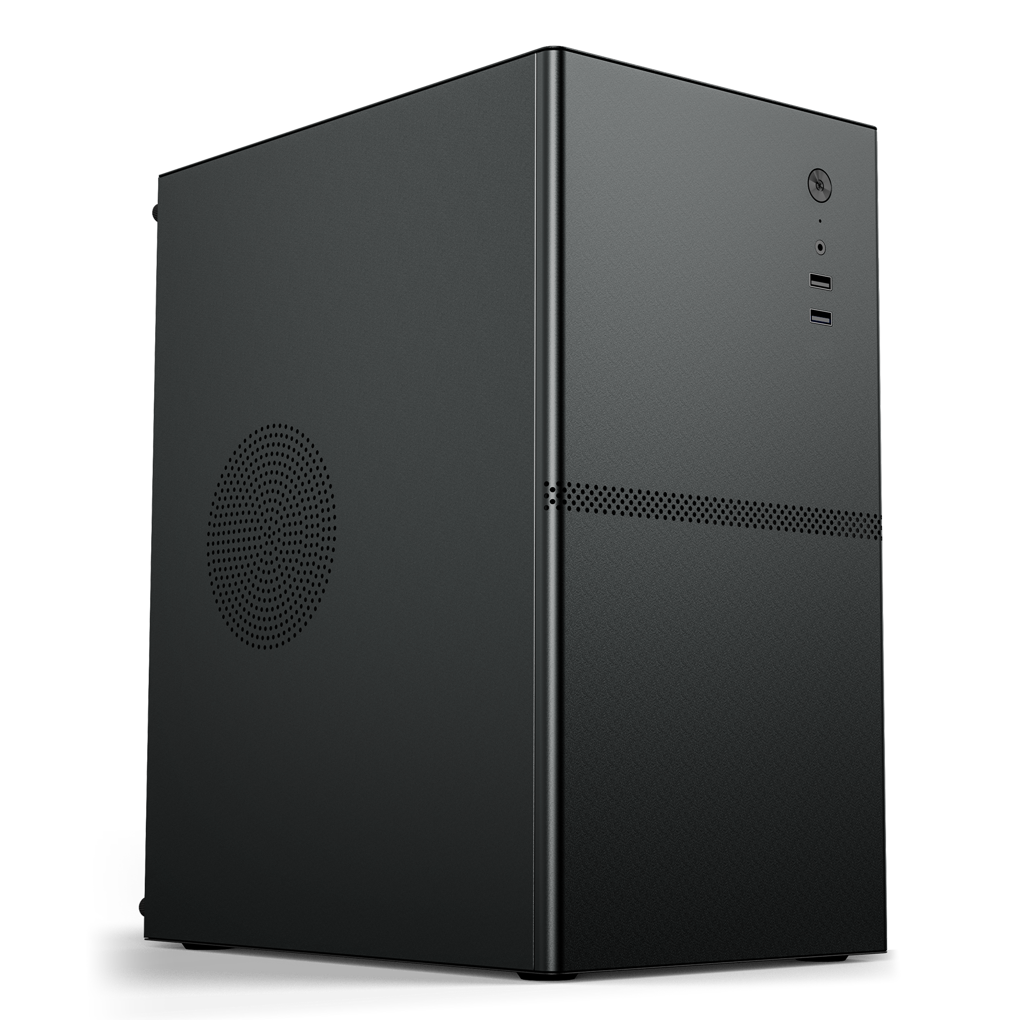 POWERX P300 Basic RGB PC Case – Compact Mid Tower Cabinet with Tempered Glass, Airflow & Cable Management