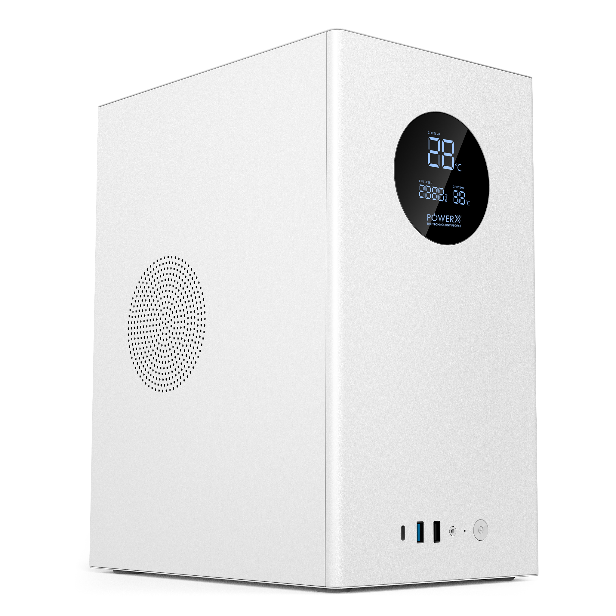 POWERX P300 Elite RGB PC Case – Compact Mid Tower Cabinet with Tempered Glass, Airflow, Cable Management