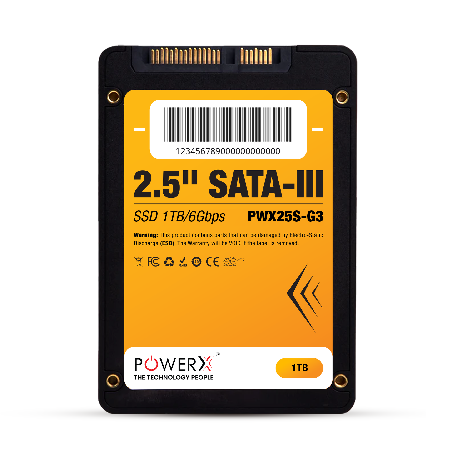 POWERX SATA SSD 1TB 550MB/s Read, 490MB/s Write, 3D NAND TLC,  High-Speed Storage Upgrade for PC Laptop