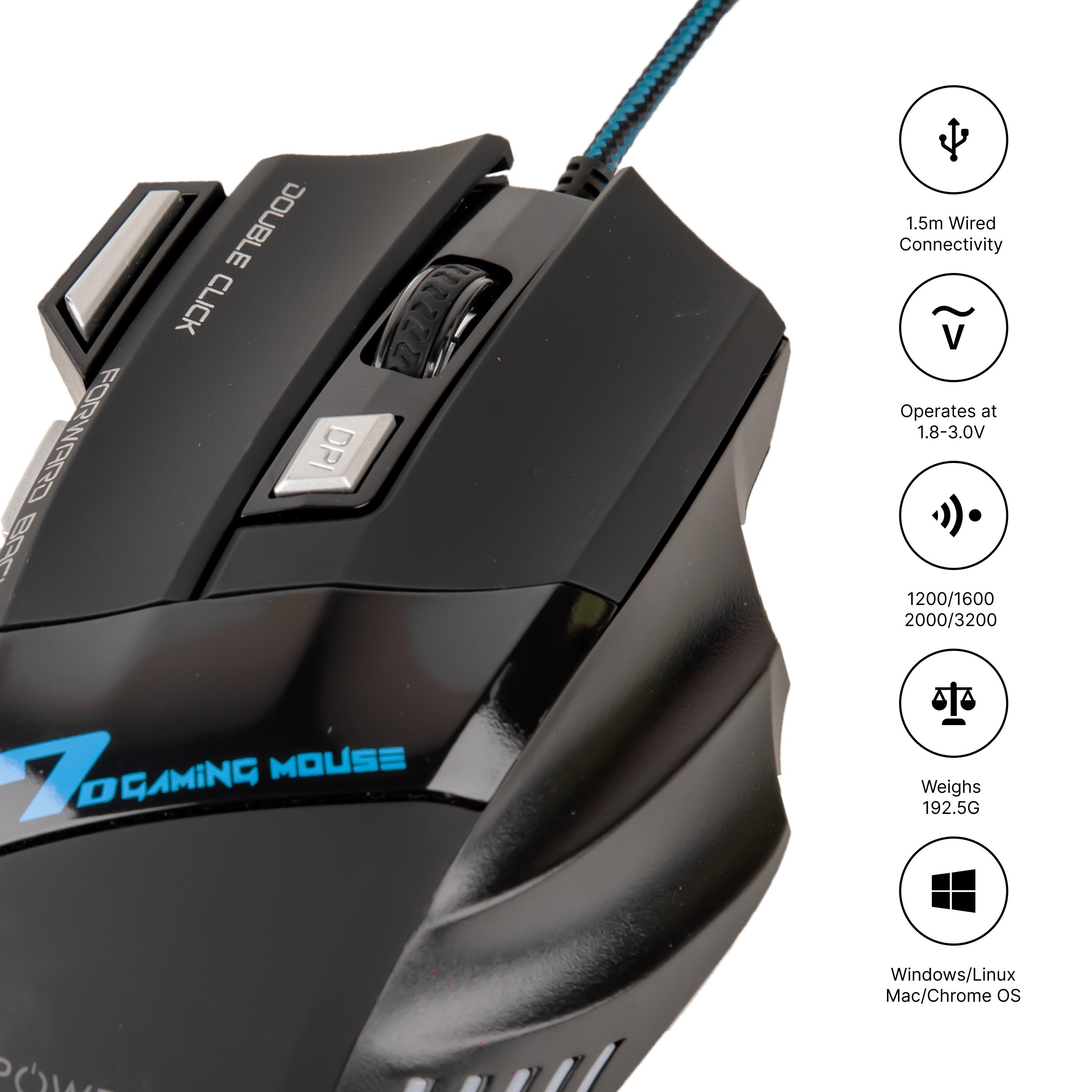 USB WIRED GAMING MOUSE PWX-RAPIDWAVE-U30 - PowerX