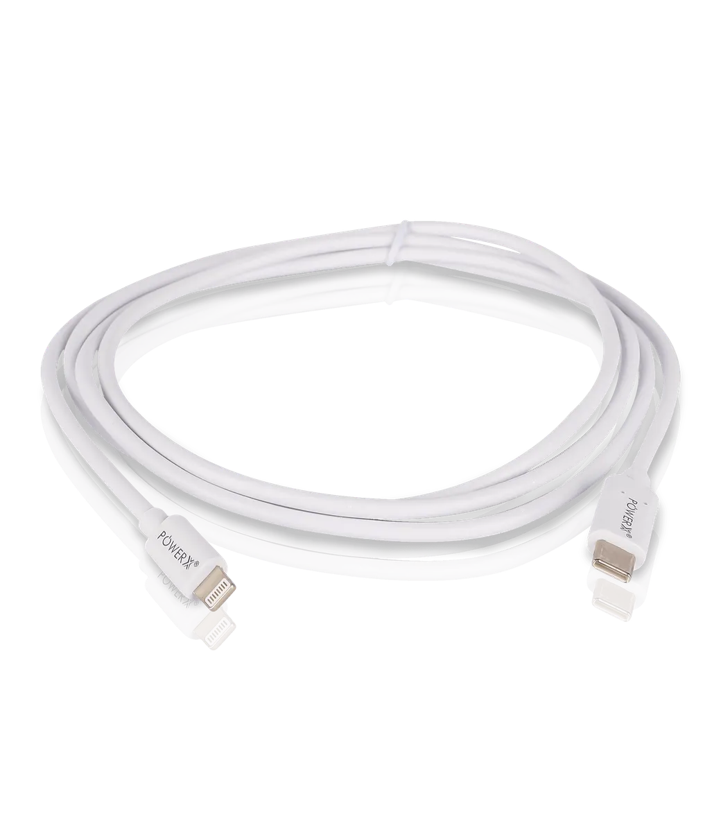 POWERX 3A Fast Charging Cable C to Lightning 1.5 White