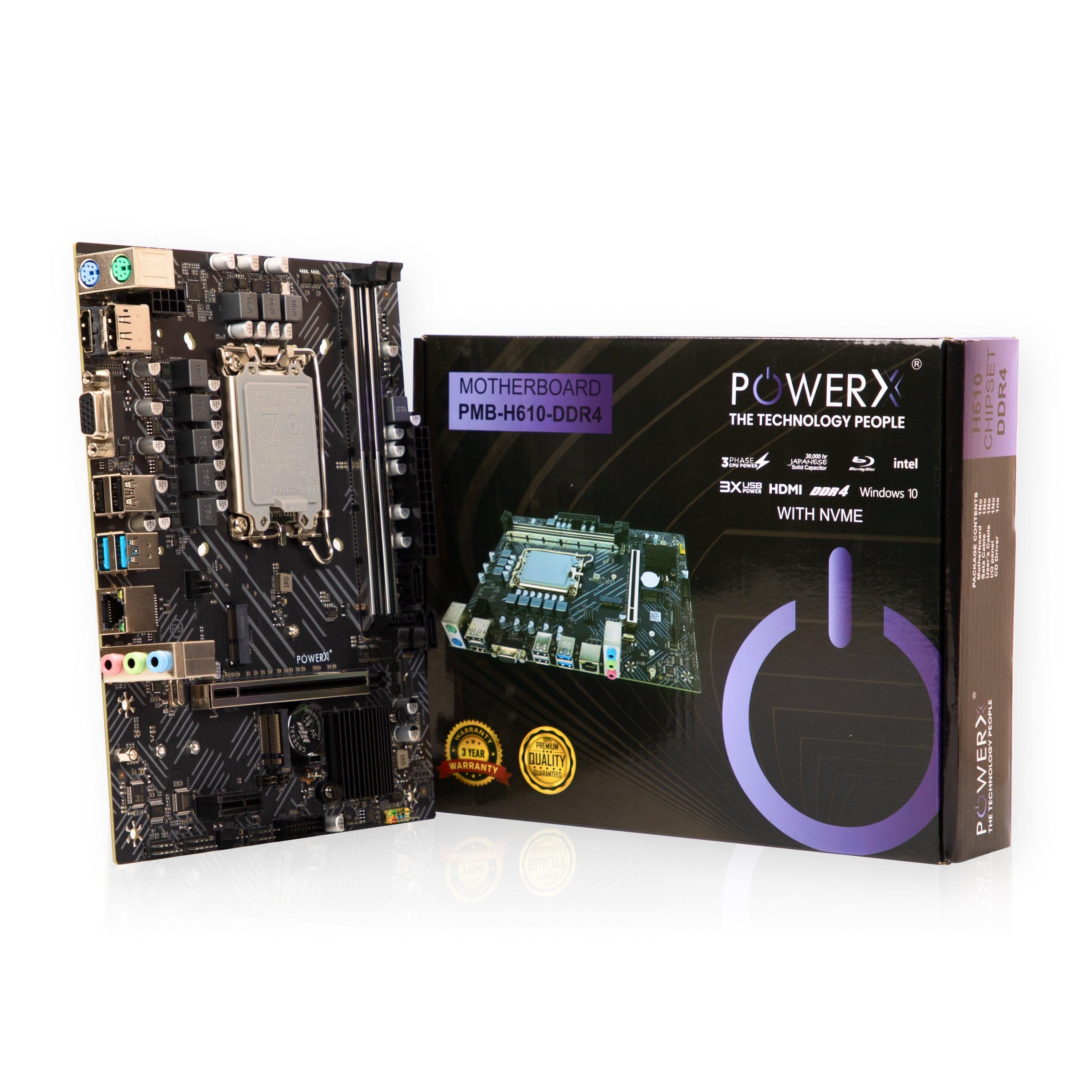 POWERX H610 DDR4 NVMe MOTHERBOARD