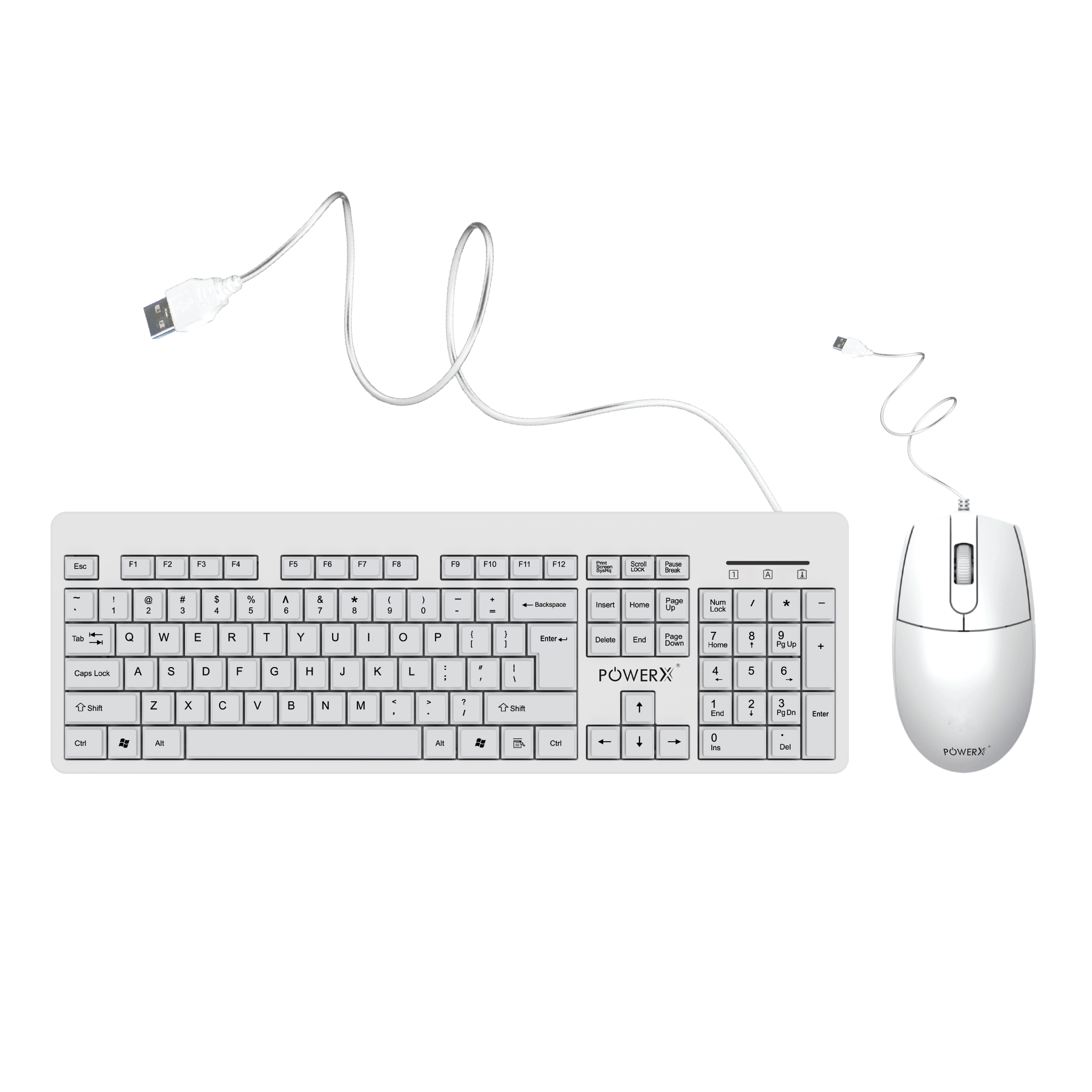 POWERX PROFLEX-900 WIRED KEYBOARD MOUSE COMBO - WHITE