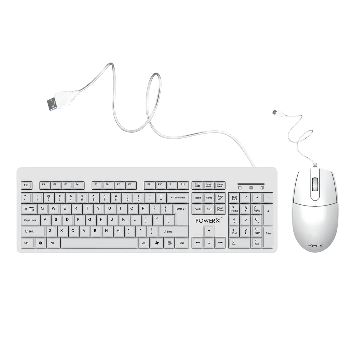 POWERX PROFLEX-900 Wired Keyboard Mouse Combo - White