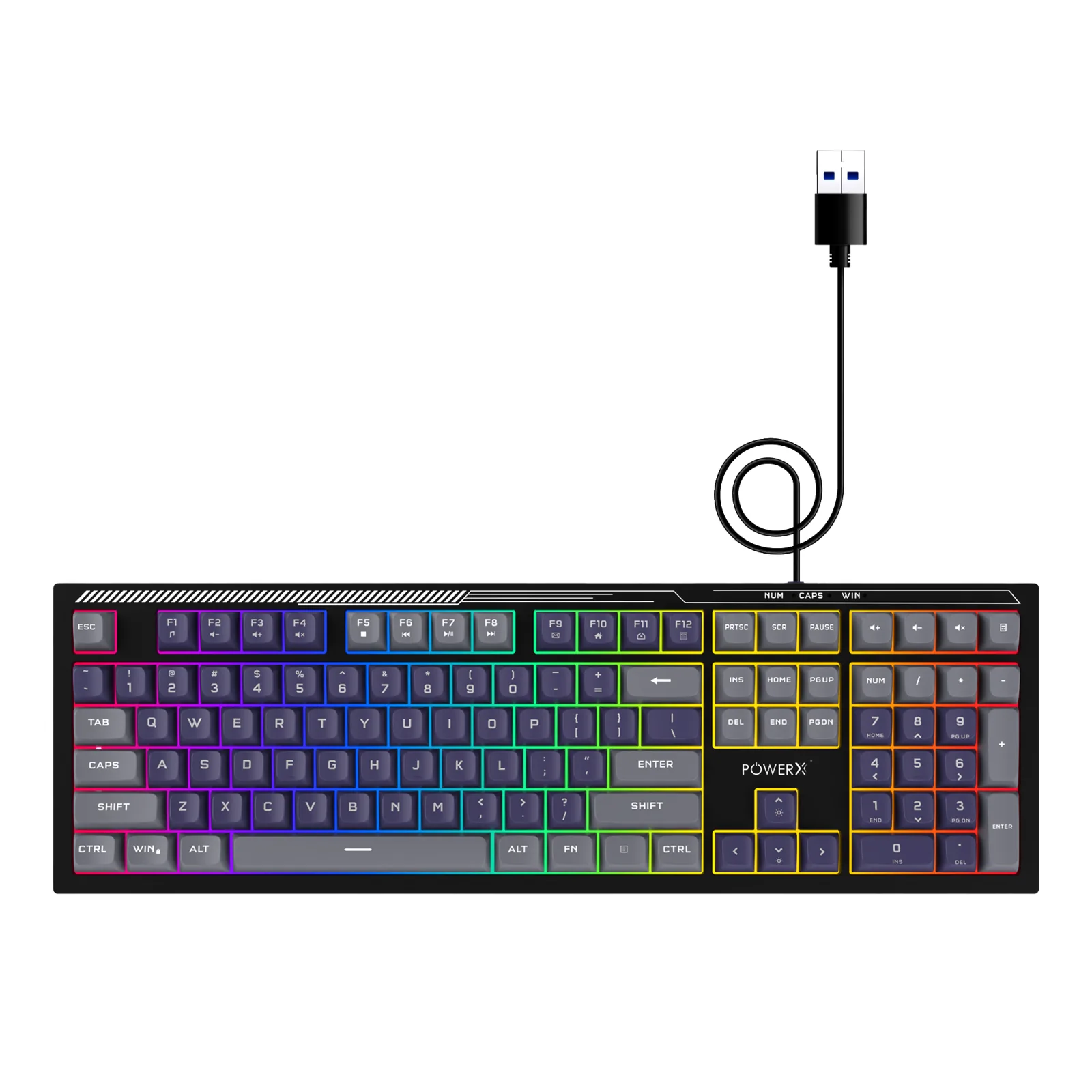 POWERX ULTRAKEYS-108 BLUE GRAY USB WIRED KEYBOARD