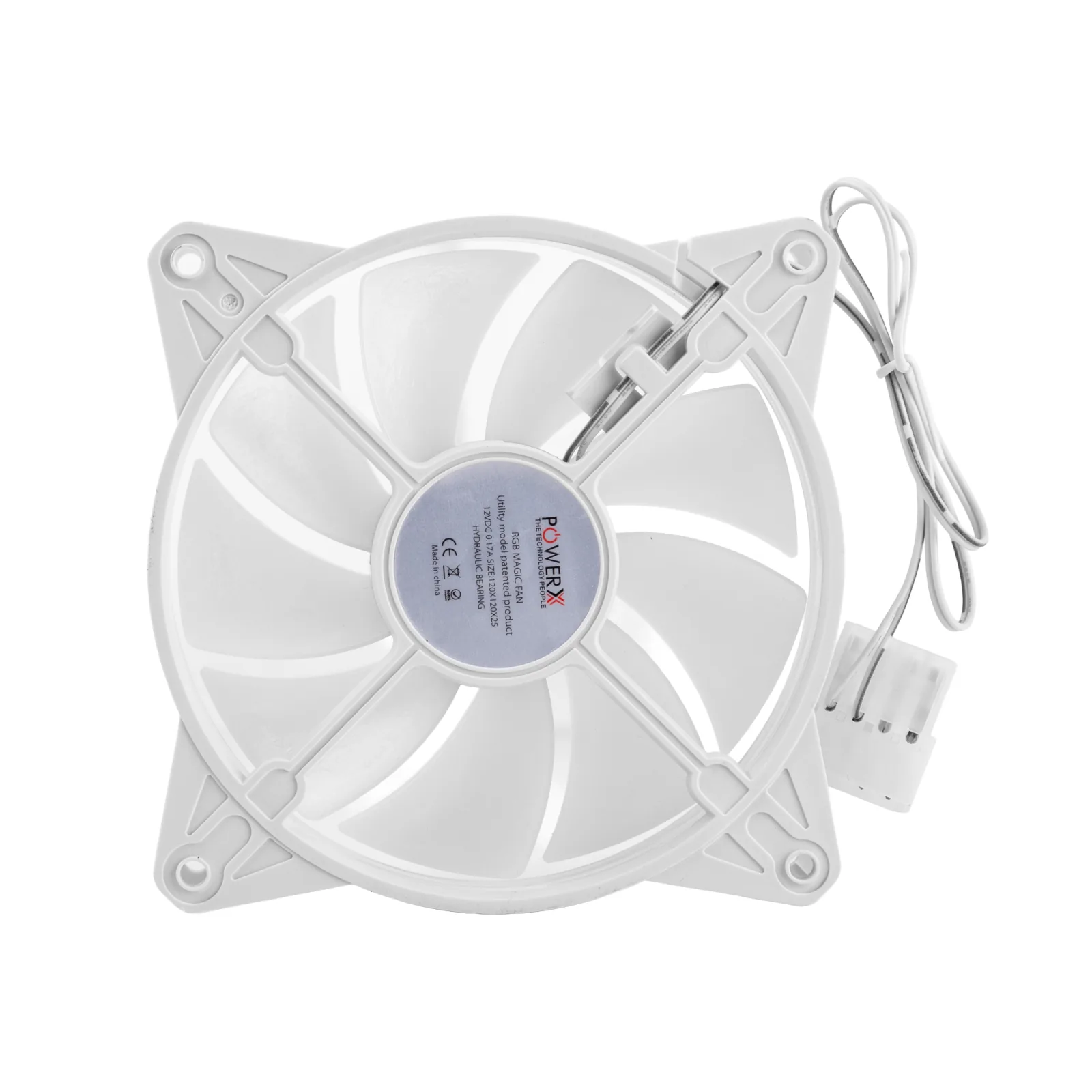POWERX 120MM 9 BLADE RGB COOLING FAN - WHITE