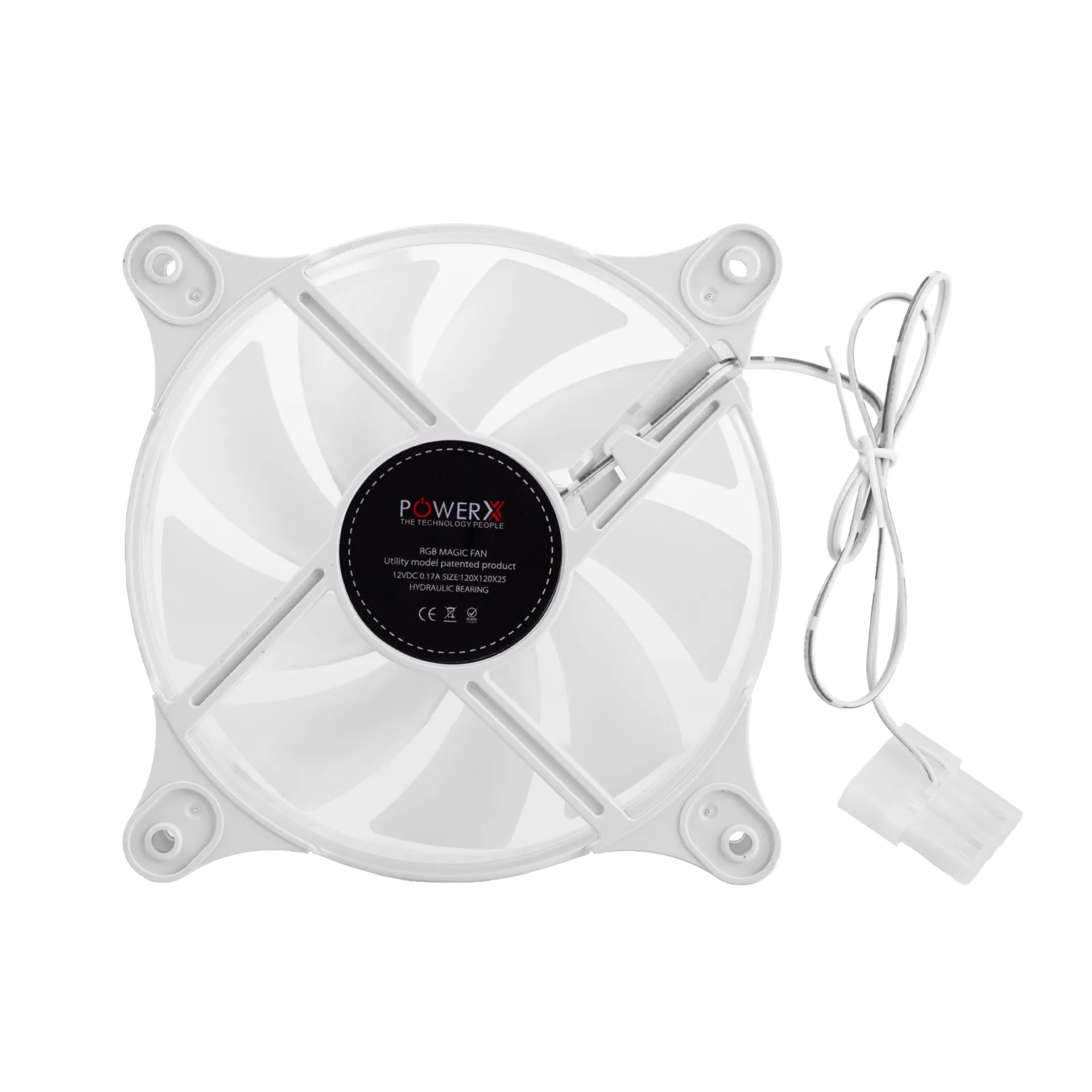 POWERX 120MM 9 Blade RGB Cooling Fan with Dual Side RGB Ring - White